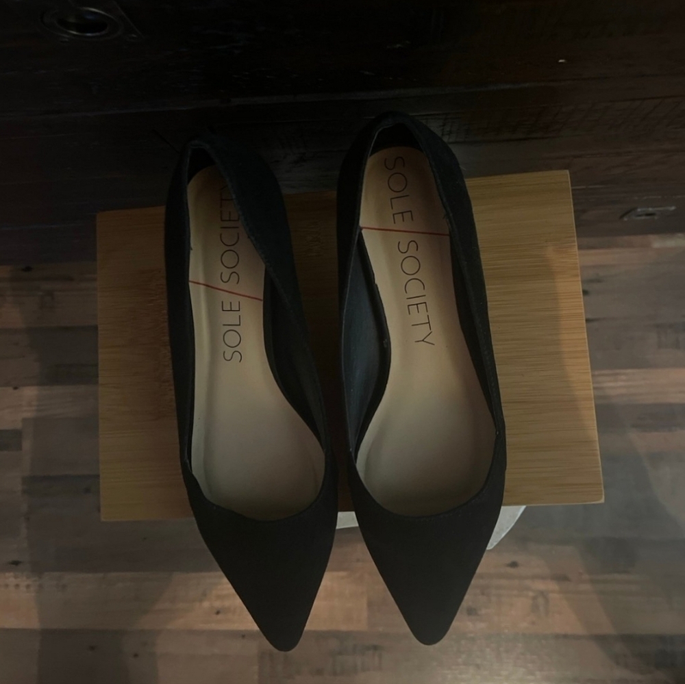 Sole Society Black Flats